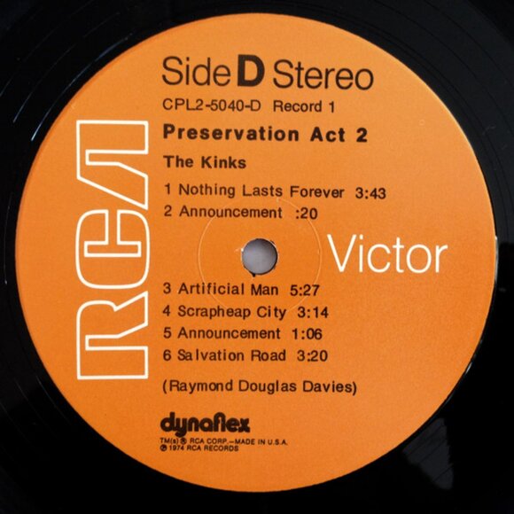 ray davies & kinks preservation act 2 1974 2 lp - dave lola arthur starmaker - Picture 8 of 8